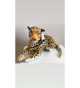 Sesli Kükreyen Leopar Peluş Büyük Boy 60cm (Kahverengi)