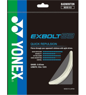 Exbolt 63 Badminton String (Beyaz) (10m)