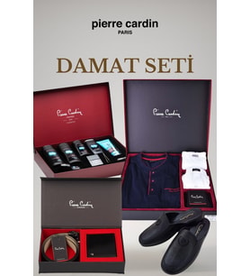 Damat Bohçası , Damat Seti ,çeyiz Seti Pijama Kemer Terlik Cüzdan Pierre Cardin Pijama Seti