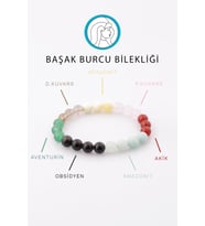 Başak Burcu Taşlarından Oluşan Doğal Taş Bileklik 8 mm Küre Kesim - Burç Bilekliği