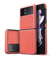 Dux Ducis Venice Series Samsung Galaxy Z Flip4 5G için Premium Deri Kılıf (Pembe)