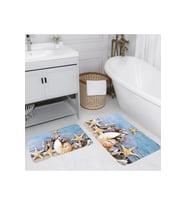 Rovigo Home Dijital Baskılı 2'li Banyo paspas Takımı RVG5018 (Mavi)