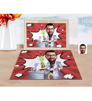 BK Gift Kişiye Özel Erkek Kimya Öğretmeni Karikatürlü 1000 Parça Profesyonel Puzzle-2