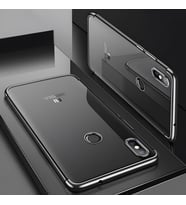 Xiaomi Redmi Note 5 Pro Kılıf Dört Köşeli Lazer Silikon Kılıf (Siyah)