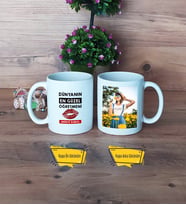 Kadın Öğretmene Hediye Kupa Bardak Beyaz Fotoğraflı Öğretmenler Günü Hediyesi