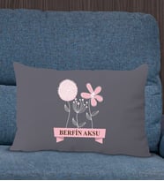 BK Gift Kişiye Özel İsimli Anneler Günü Tasarımlı Premium Kumaş Antrasit Dikdörtgen Kırlent Yastık, Anneler Günü Hediyesi, Ev Dekorasyonu-4