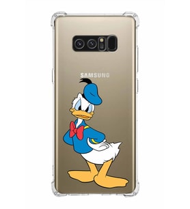 Samsung Galaxy Note8  Köşe Korumalı Antişok Kapak Donald Duck Tasarımlı Şeffaf  Kılıf