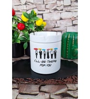 I'll Be There For You Friends Baskılı Seramik Kapaklı Kokusuz Küllük