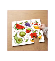 Çeşitli Meyveler Tasarımlı 24 Parça Ahşap Çocuk Puzzle MPK0692