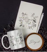 Kişiye Özel Defter Kalem Kupa Ve Bardak Altlığı Hediye Seti 103783 (Model 1)