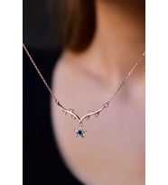 Papatya Silver 925 Ayar Gümüş Rose Kaplama Sarmaşık Dallı Çiçek Kolye