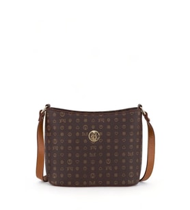 Bilik Deri Monogram Kahve-Taba Kadın Çapraz Askılı Çanta NV 1008-MN