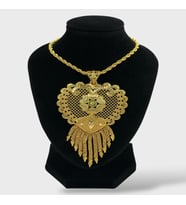 Arnes Jewelry Çelik 22 Ayar Altın Kaplama Hint Kolye (Gold)