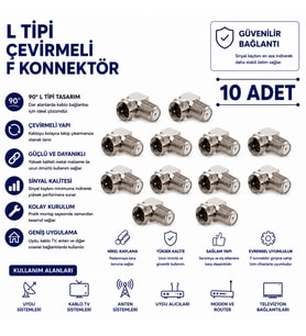 L Tipi F Konnektör 10'lu
