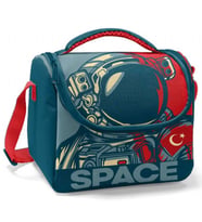 Coral High Yeşil Astronot Baskılı Erkek Çocuk Okul Beslenme ve Piknik Çantası