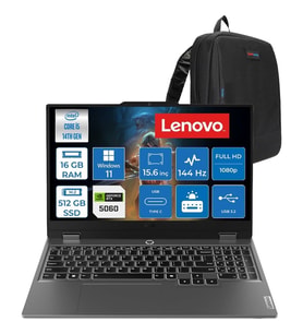 Lenovo Loq 15IRX10 Intel Core I5-14500HX 16GB Ddr5 512GB SSD RTX5060/8GB 100W 15,6 Inç Full Hd (1920X1080) IPS 300 Nit %100 Srgb, 144 Hz WIN11PRO Gaming Bilgisayar 83JE012LTRP02+ZETTAÇANTA