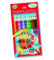 Aquarel Suluboya Kalemi 12 Renk Karton Kutu 1 Paket Faber Sulu Boya Kalemi 12 Li Fırça Hediyeli (Çok Renkli)