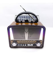 BK-7090BTS Güneş Panelli Nostaljik Radyo - Bluetooth, USB, SD Kart Girişli 3 Bantlı Şarjlı Radyo