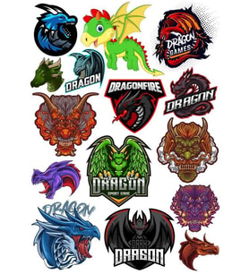 Ejderha Dragon Sticker Set 13 Parça Telefon, Tablet, Defter, Laptop Sticker