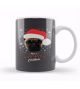 Have A Pugtastic Christmas Pug Dog Kupa Bardak Porselen