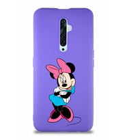 Oppo Reno 2Z Soft Premier Kapak Minnie Mouse-D Tasarımlı Silikon Kılıf - Mor (Şeffaf)