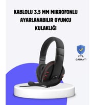 Kırmızı Kulaklık Mikrofonlu Ayarlanabilir Konforlu Tasarımlı