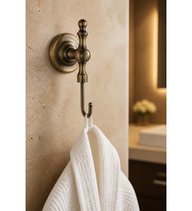 Antik Gold Retro Banyo Havluluk Bornozluk Pirinç Eskitme Rustik Tasarım