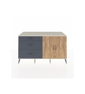 Kronos Konsol 2 Raflı 3 Çekmeceli 2 Kapaklı 176x59x99 Aytaşı-Çam/Antrasit