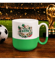 BK Gift Cezayir Taraftar Temalı 2026 Dünya Kupası Tasarımlı Yeşil Joyful Kupa Bardak