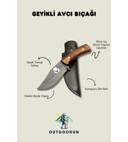 Geyikli Avcı Bıçağı - 20 cm (Kahverengi)