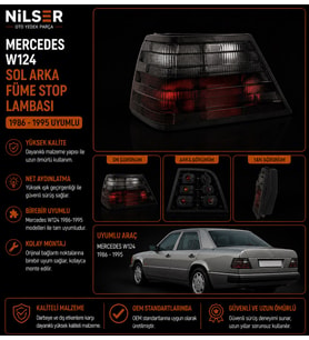 Mercedes W124 200E-230E-E200 Sağ Arka FÜME Stop Lambası 1986-1995