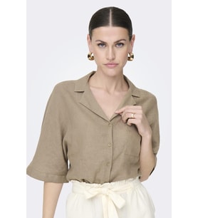 ONLTOKYO LIFE SS LINEN BL SHIRT PNT NOOS (Kahverengi)