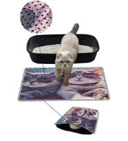 Kedi Kumu Paspası, Delikli Kedi Tuvaleti Paspası, Dijital Baskılı Kedi Paspası, 40*60