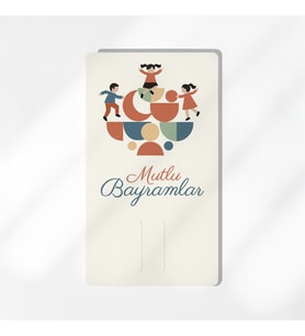 12’li 8,5x15 cm Çocuklu Bayram Harçlık ve Para Kartı – Ramazan & Kurban Bayramı