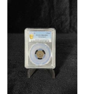 1913 İsviçre 1 Rap – PCGS MS62BN Sertifikalı NFC Çipli Özel Koleksiyon Parası (Çok Renkli)