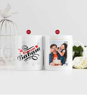 BK Gift Kişiye Özel Babalar Günü Hediyesi Fotoğraflı Kupa Bardak-36 (Beyaz)