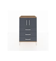 Hyperion Komodin Tek Raflı 3 Çekmeceli 2 Kapaklı 60x44x96 Çam-Antrasit