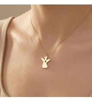 Kişiye Özel 925 Ayar Gümüş Minimal Melek Kolye (Gold)