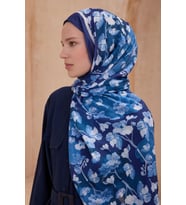 Belli Fresh Tela Şal 4 - 03  Lacivert Karışık Desen 49708