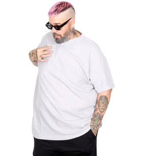 Mode XL Büyük Beden Erkek Hakim Yaka Tişört Waffle U20036 Gri