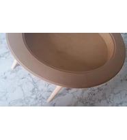 Hobi Adn 90186 Ahşap Kayın MDF HAM Sehpa Rölyef Oval Ayak Ölçüyu Değiştirilebilir