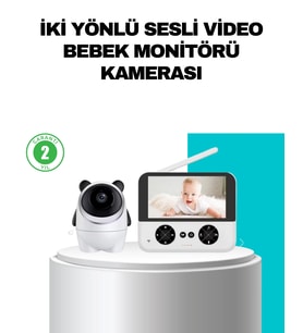 720p Bebek Kamerası Uzaktan Kontrollü Gece Görüşlü Monitör
