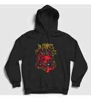 Presmono Unisex Siyah Devil V2 In Flames Kapüşonlu Sweatshirt 398380tt