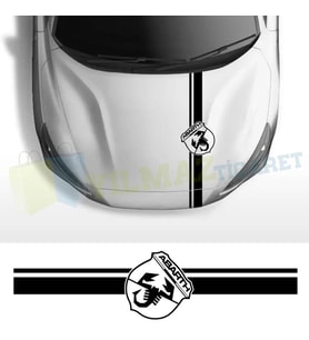 Fiat Punto Abarth Ön Kaput Şerit Oto Sticker Yapıştırma Çıkartma 115 x 27 Cm