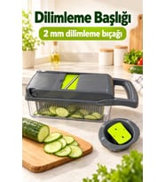 Hazneli Sebze Doğrayıcı Küp Kesim Bıçaklı Set