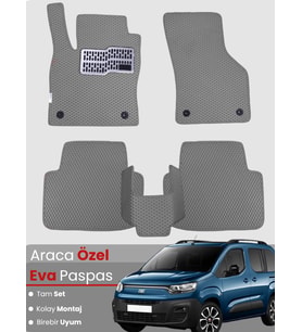 FİAT DOBLO (2022-2025) Uyumlu EVA Paspas Tam Set–Araca Özel,Su Geçirmez,Kolay Montaj