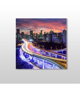 Şehir Renklendirilmiş  Kanvas Tablo 40x40cm (Karışık)