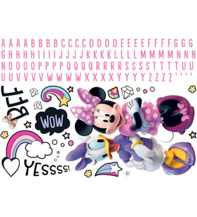 Lexroo RoomMates RMK5156GM Minnie Mouse Soy ve Yapıştır Alfabeli Dev Duvar Çıkartmaları