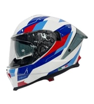 Sway Kapalı Kask Sw 865 Titan Beyaz Mavi Kırmızı