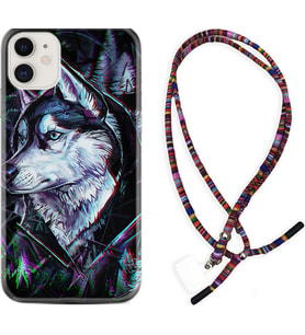 Apple iPhone 11 12 13 Mini Kılıf Boyun Asklı Rasta Silikon Dog Eyes 1761